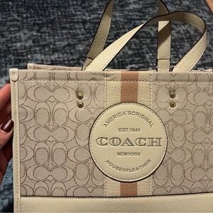 Coach Beige and Tan Signature Tote